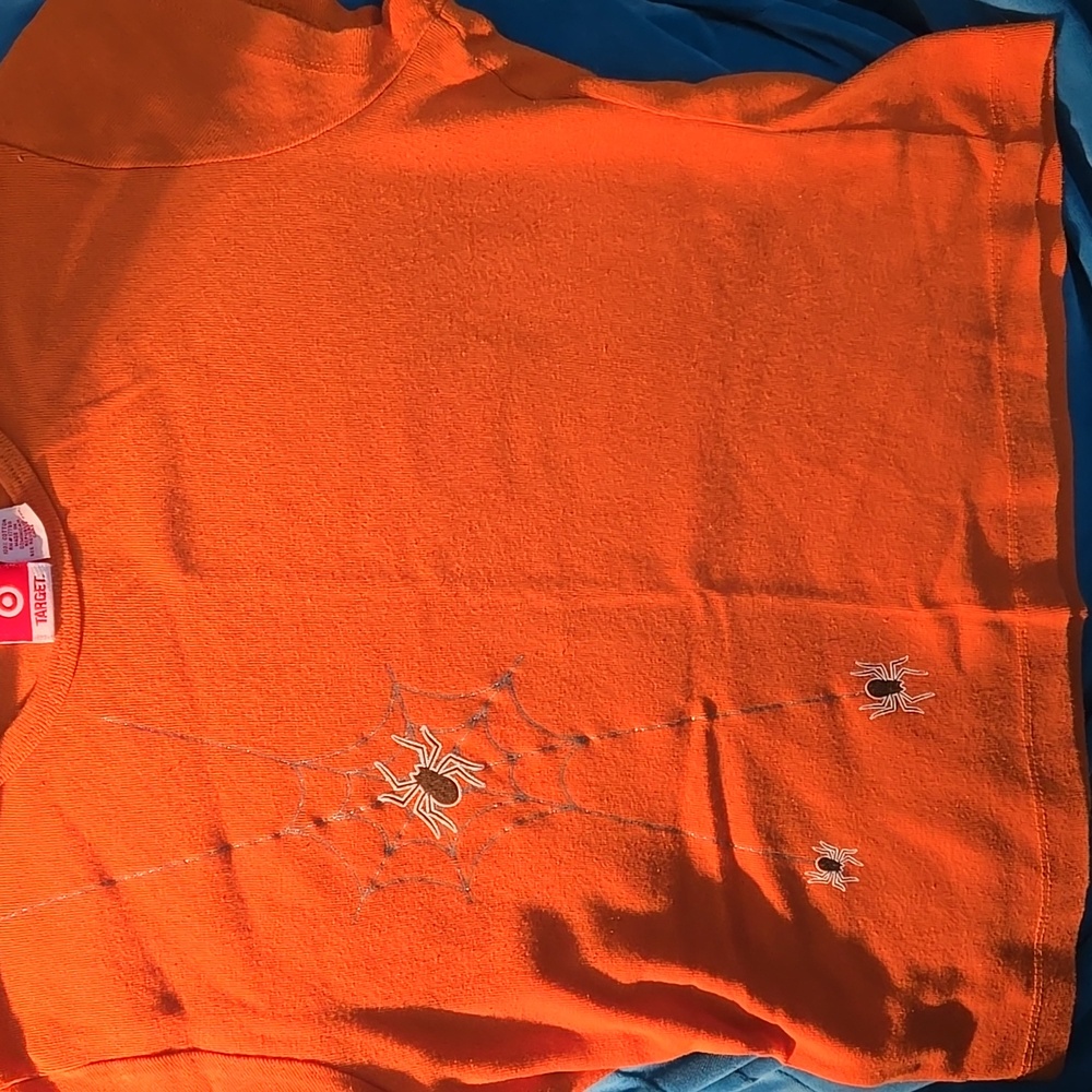 Target Orange Halloween Tee with Spider Design